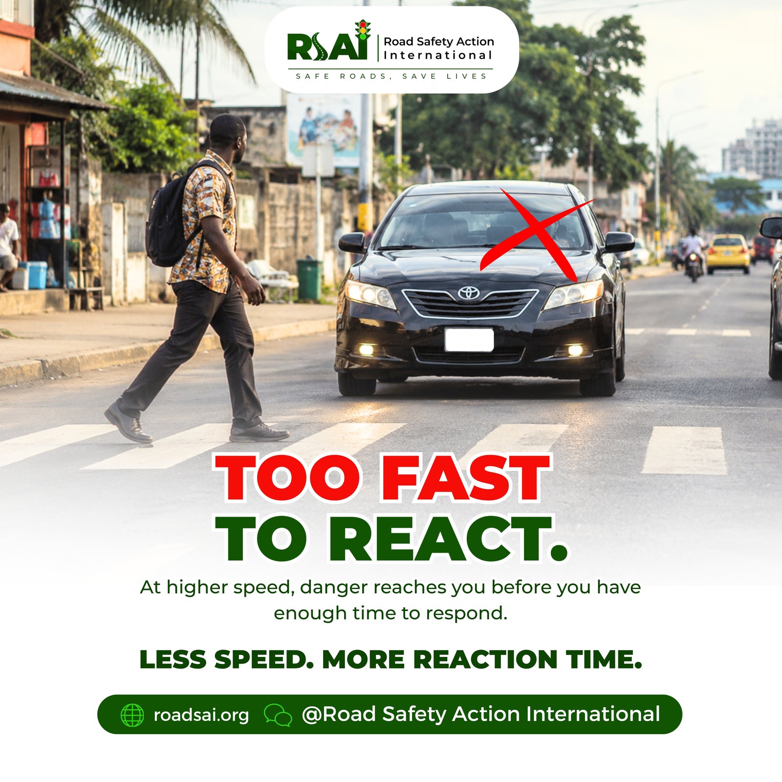 “Too fast to react”: speed management campaign post (16 September 2026).
